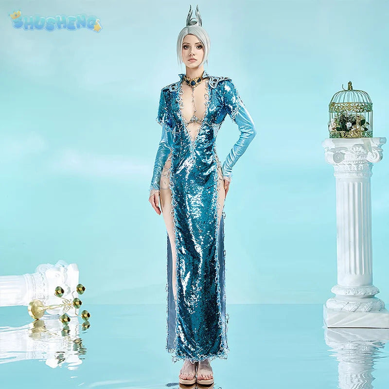 Shusheng-R Game Baldur's Gate 3 Maride Cosplay Mother of Waves Costume Halloween party sexy leather dress accessories props women uniform