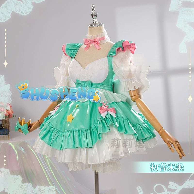 Miku cosplay cute princess Loli dress Miku wig play a full set of dresses for Christmas and Halloween