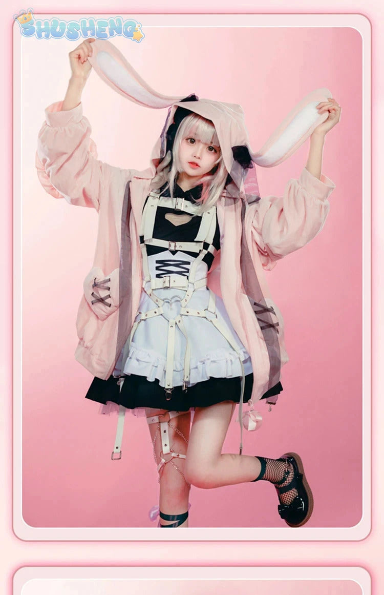 Yumber vtuber makaino ririmu cosplay costumes women cute party suit pink coat dress Halloween carnival uniform custom made