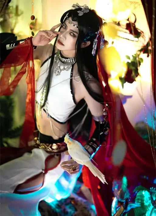 Shusheng-N Novel Heaven Official's Blessing Xie Lian Cosplay Entering Loulan Costume Halloween Carnival Hanfu Wig Men Women uniform Set