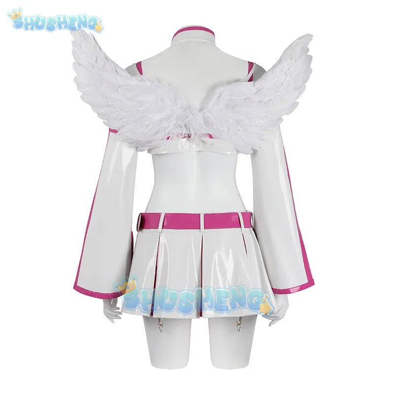 Lilysa Amano Liliel Cosplay Costume Wig Skirt Anime 2.5 Dimensional Seduction Uniform Wings Headwear Halloween Party for Women