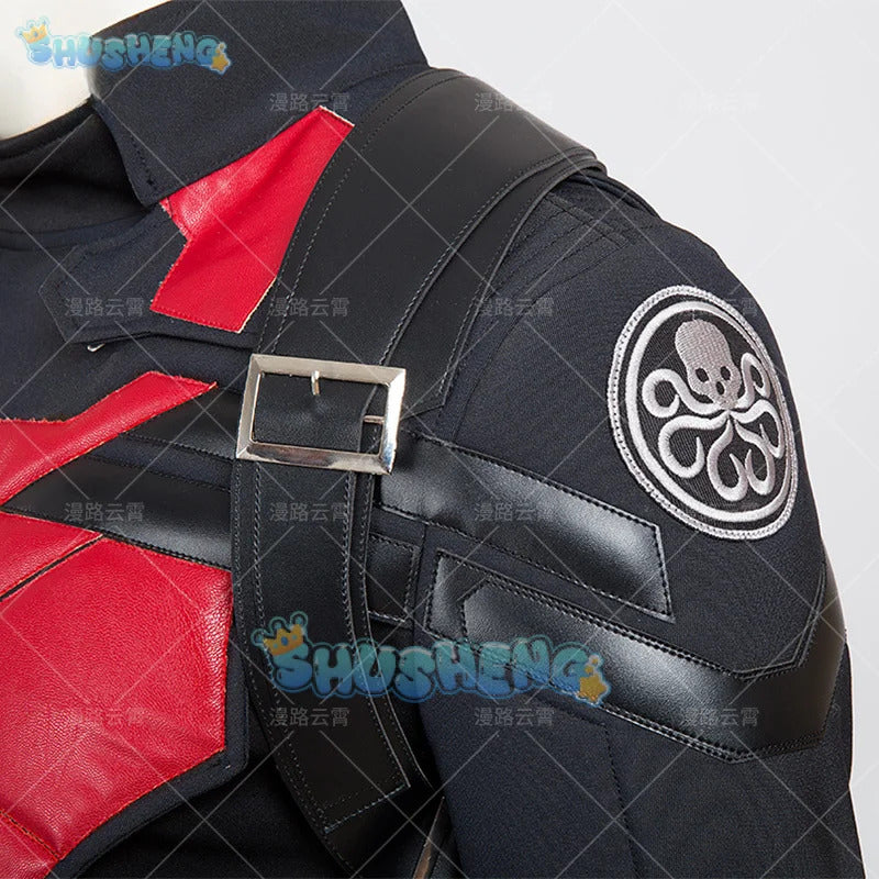 Superhero Captain Hydra Steven Rogers Cosplay Costume Headwear Shawl Pants Gloves Waist Wrap Halloween Men Fantasy Uniform