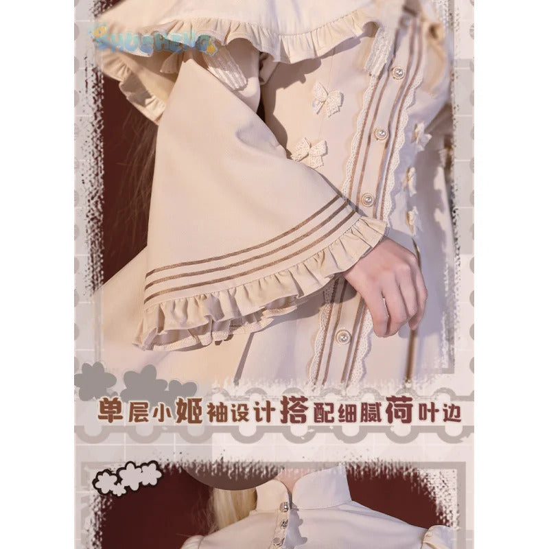 Kasugano so cosplay anime yosuno Sora costume high quality rabbit ear cloak Lolita white dress Halloween uniform in stock