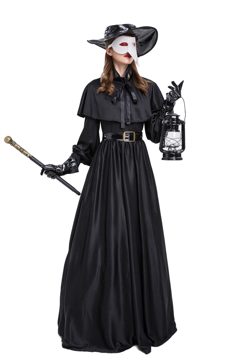 Plague Doctor Cosplay Dress Set Halloween Cosplay Costume Medieval Punk Birdman Masquerade Party Costume Props Female