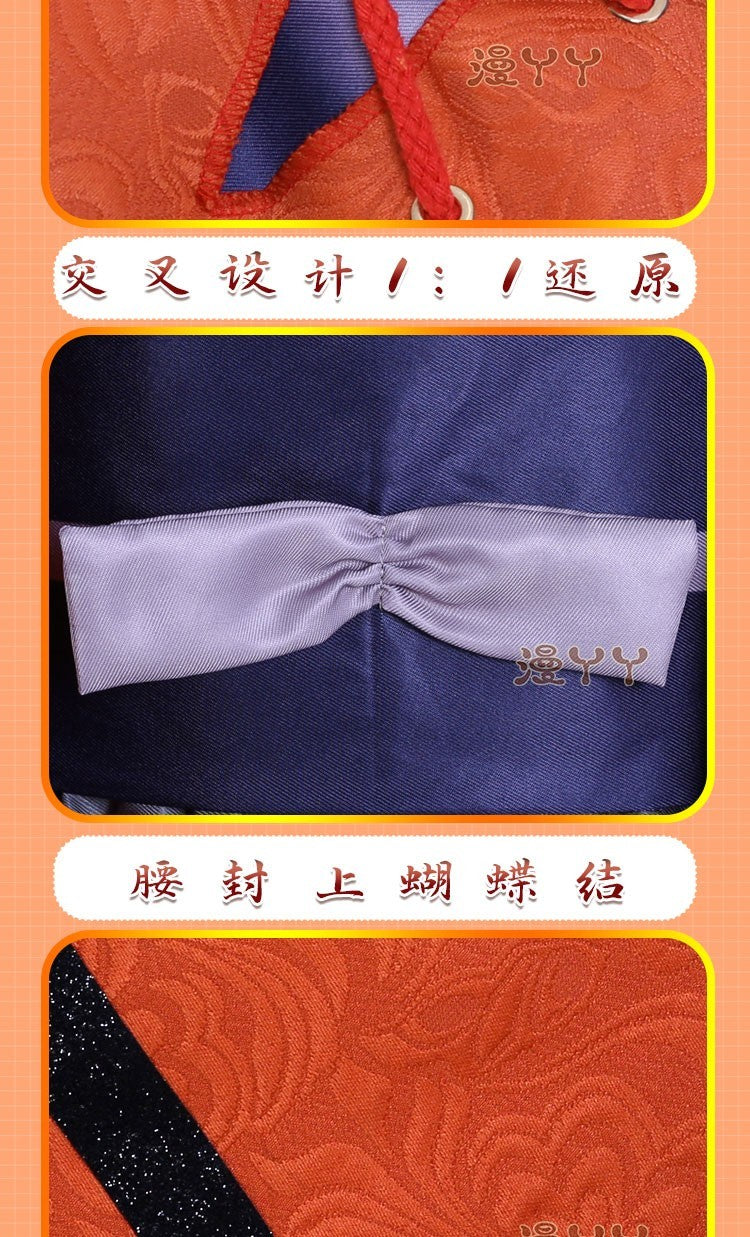 Anime Game Genshin Impact Kaedehara Kazuha Friend Tomo TomoKazu Cosplay Costume Inazuma Woman Man Red Kimono Halloween Suit Prop