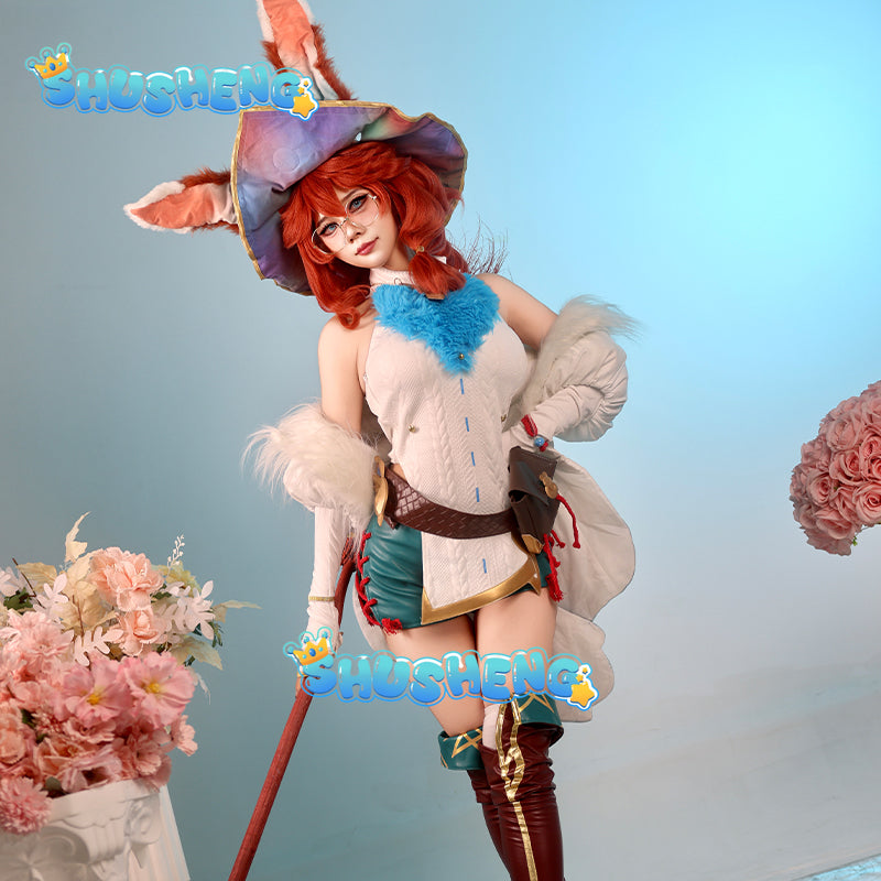 LOL Aurora Cosplay Costume Game LOL Champion The Witch Between Worlds Aurora Halloween Women Suit with Hat Champion Skin