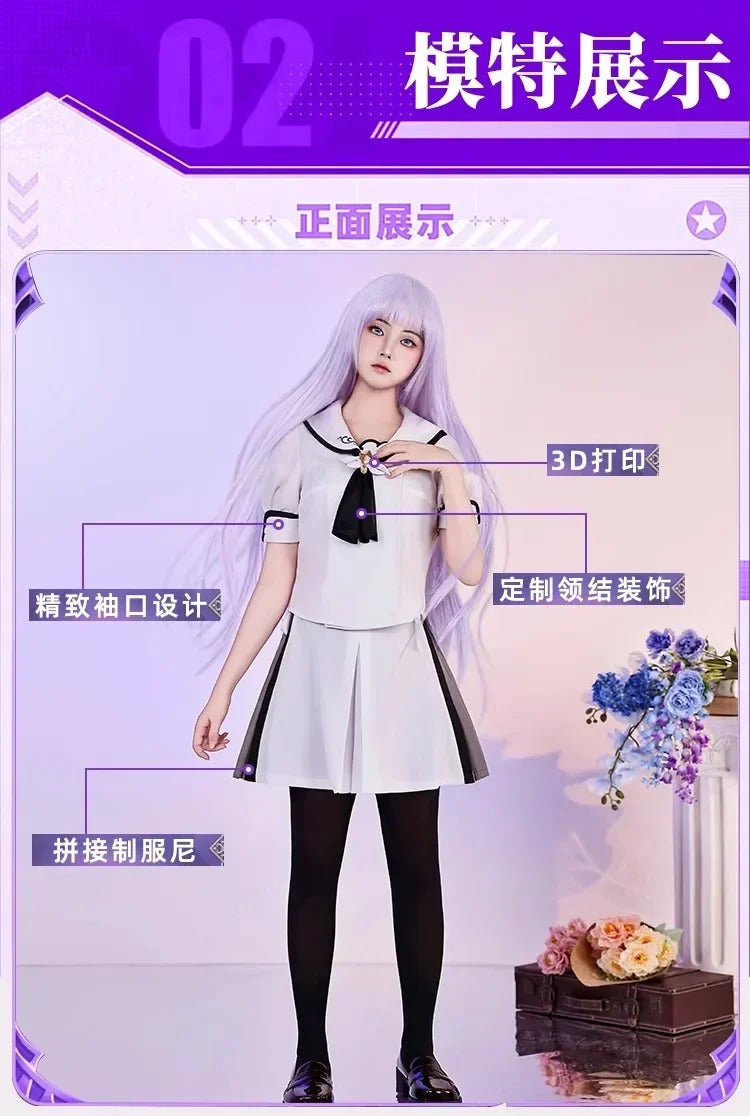 Summer Pockets Naruse Shiroha Sorakado Ao Cosplay Costume Halloween Sweet JK Dress Hair Accessories Socks Top Uniform Woman Set