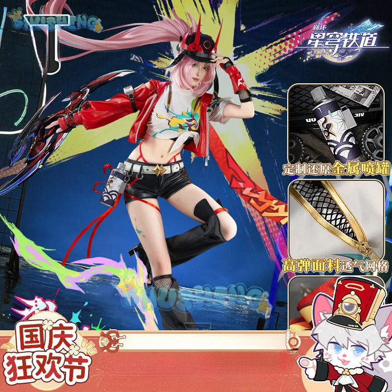 Honkai Star Rail Rappa Cosplay Costume Uniform Hat Jacket Shorts Galaxy Ranger Props Halloween Party Women Accessory Shusheng