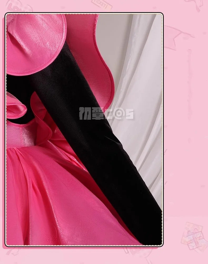 Shusheng-R Kinomoto Sakura Cosplay Costume Anime Card Captor Sakura DUDU-R Women Halloween Cute Black Pink Dress THE THUNDER Ears Tail