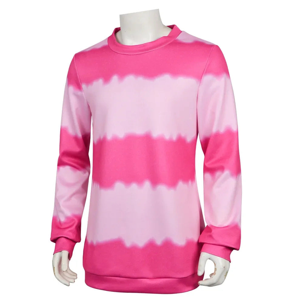 Anime KPop Demon Hunters Saja Boys Baby Saja Cosplay Costume Pink Striped Long Sleeves Uniform Halloween Party for Women Men