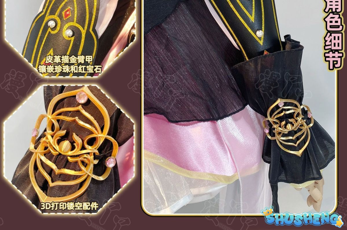 Anime Kurumi Cosplay Game Naraka: Bladepoint Costume HuTao Pink Dress Outfit Suit Halloween Party Role Play Prop for Woman