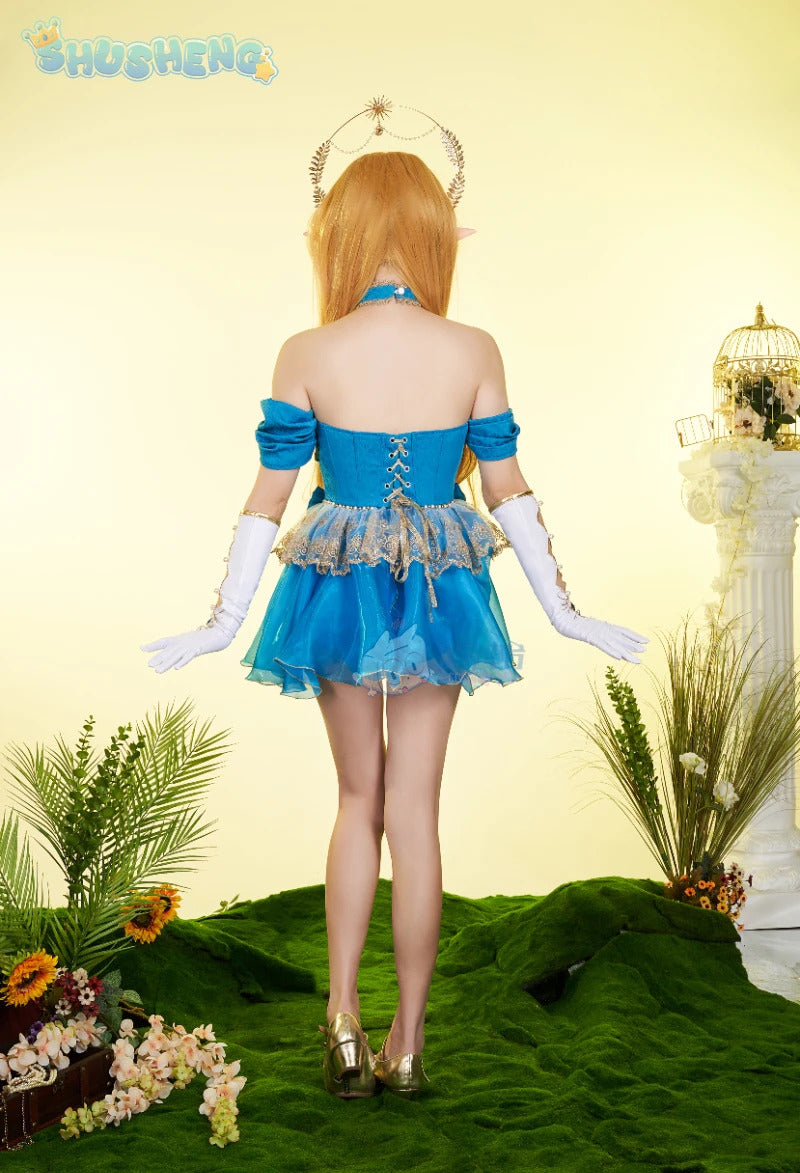 Zelda Cosplay Costume Halloween party wig Elf ears Accessories gorgeous cute Lolita dress Zelda princess Woman set