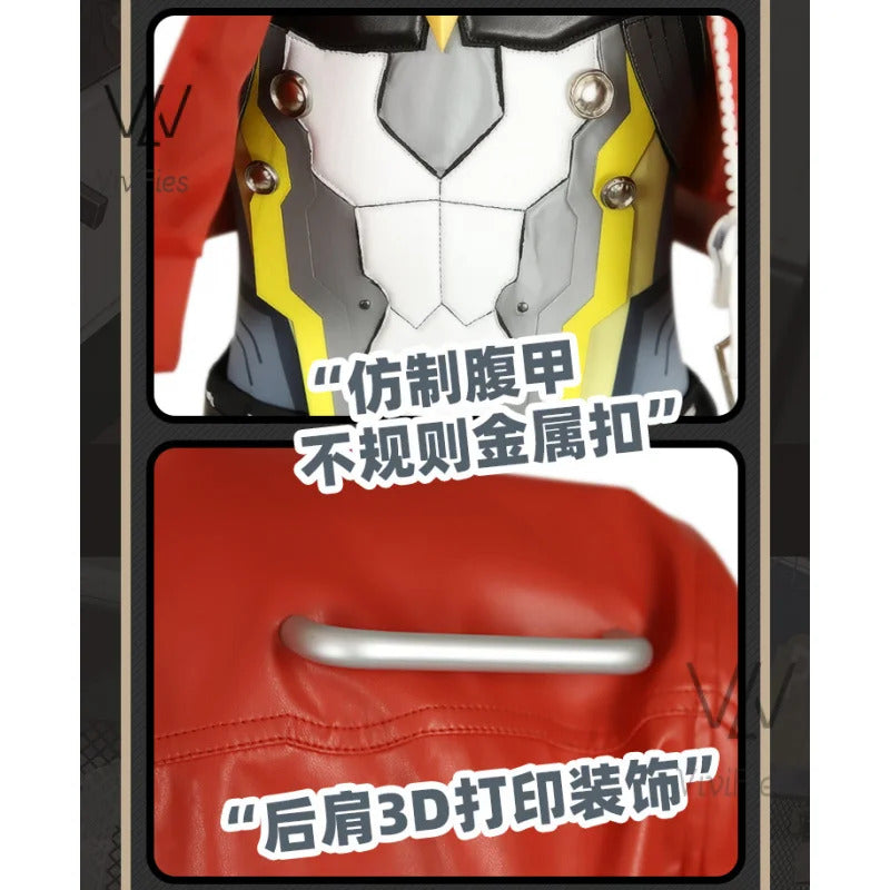 Game Zenless Zone Zero Billy Kid Cosplay Costume Wig Mask Guns Weapons Leather Uniform White Hair Cunning Hares Aka Gentle House