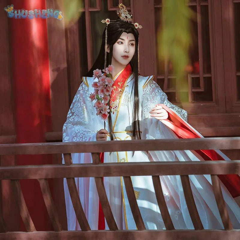 Shusheng-R Novel Heaven Official's Blessing Xie Lian Cosplay peacock Costume Halloween Carnival Chinese Style Fashion Hanfu Dress Man Set