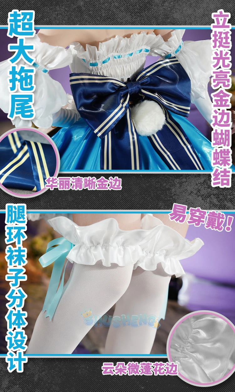 Shusheng Arknights Eyjafjalla A Picnic Before A Long Trip Game Suit Sweet Lovely Dress Cosplay Costume Halloween Party Outfit