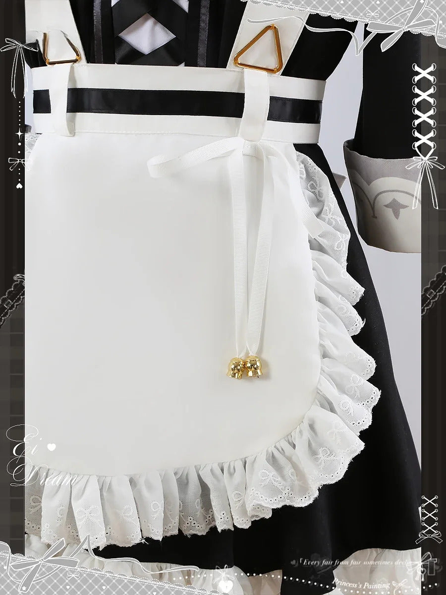 Game Nu: Carnival Eiden Cosplay Costume Sweet Maid Dress Halloween Carnival Lolita Uniform Accessories Prop Woman Man Eiden Set