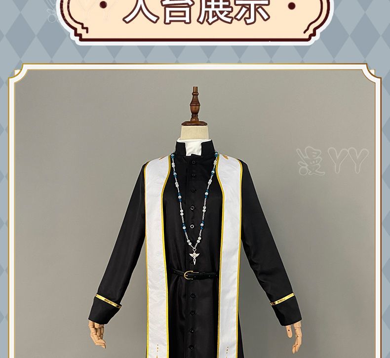 Anime VTuber Kanae nijisanji Uniform Any Size Cosplay Costume Priest Costume With Necklace