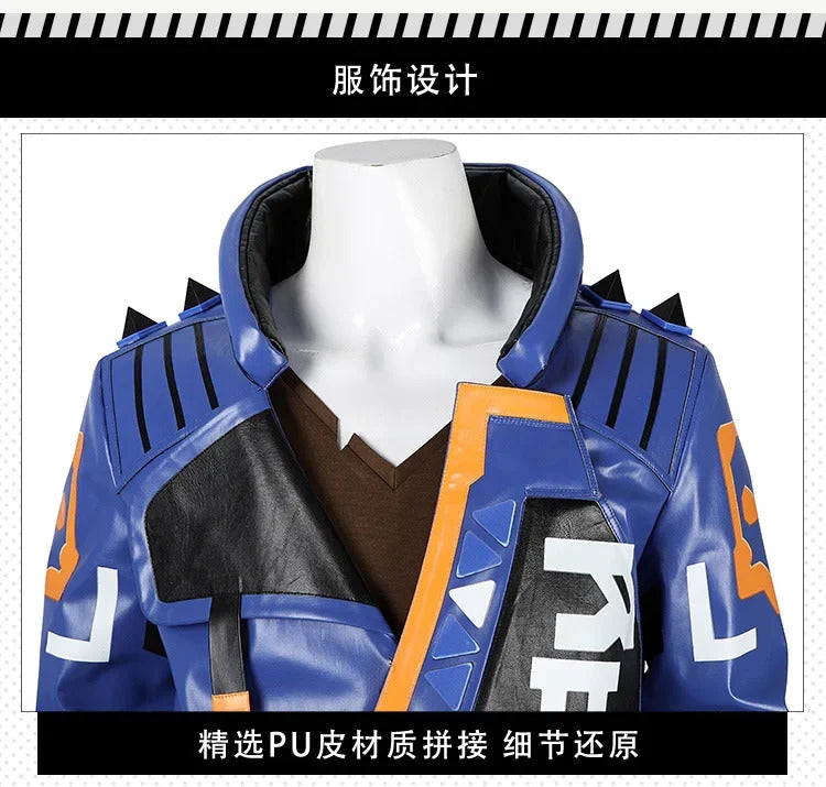 Shusheng-R Game Valorant Yoru Cosplay Men Costume Roleplay Fantasia Outfits Jacket Gloves Man Fancy Dress Up Party Clothes For Role Playing
