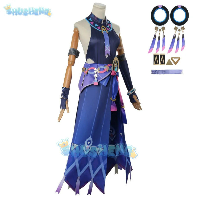 Genshin Impact Citlali Cosplay Costume Dress Headwear Game Uniform Masters of The Night-Wind Natlan Halloween Party Women