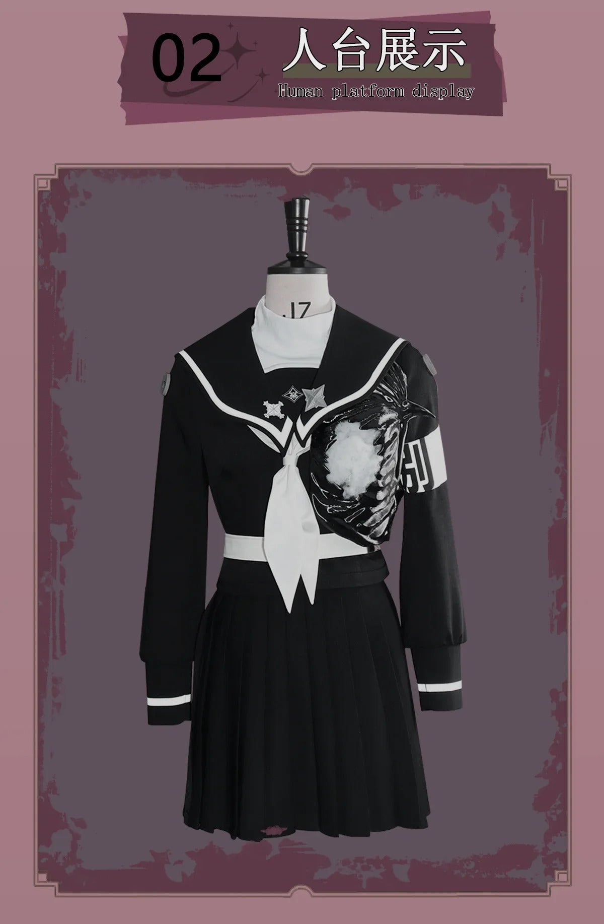 Tsukumo Kako Cosplay The Hundred Line -Last Defense Academy- Costume Halloween Women JK Uniform Coat Short Skirt Belt Tie Set