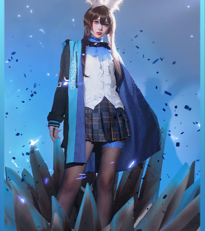 Anime! Arknights AMIYA RHODES ISLAND Combat Gear Lovely Uniform Cosplay Costume Halloween Outfit Women Dailydress Yu Costume