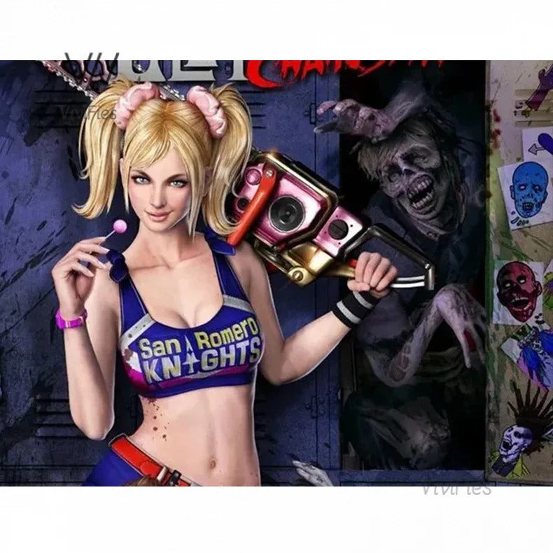 Game Lollipop Chainsaw Juliet Starling Cosplay Costume Women Tops Skirt Accessories Full Set Female Role Play Uniform Halloween
