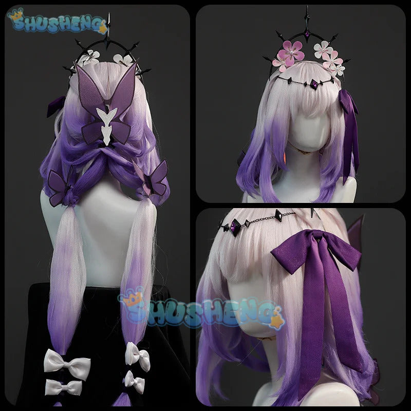Honkai Star Rail Castorice Cosplay Costume Wig Dress Headwear Earrings Butterfly Props Halloween Party for Women Girls Carnival