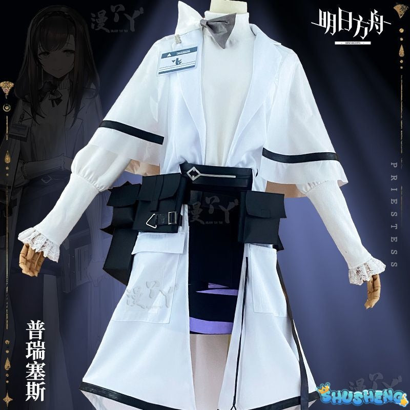 Arknights Priestess Cosplay Costume Game Uniforms Women Halloween Party Girls Clothes Outfit Anime Event Trench Skirt