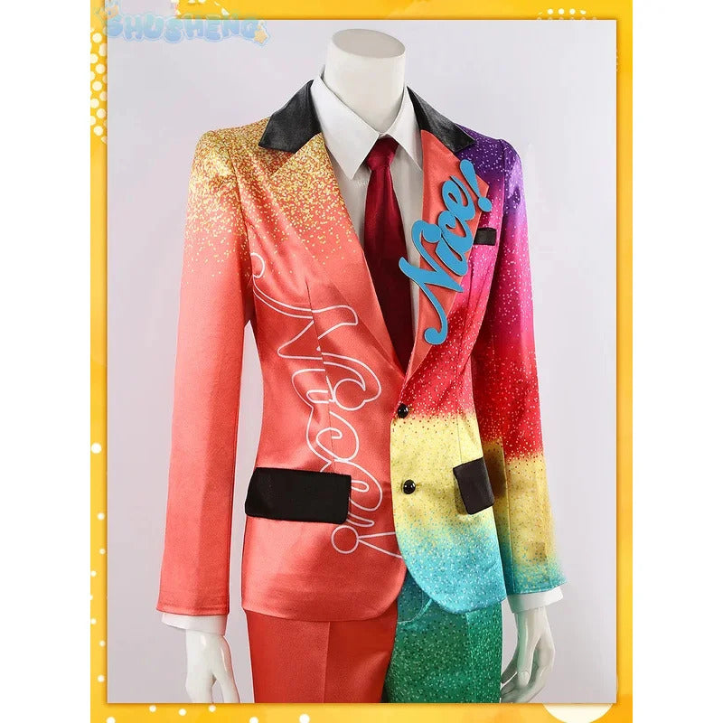 Anime Ensemble Stars Nice Arneb Thunder Cosplay Costume Colorful personalized suit shirt tie pants set Halloween party uniform