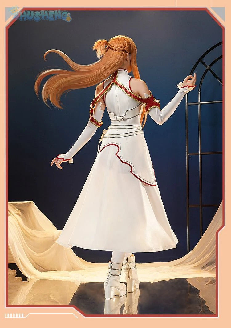 Yuuki Asuna Cosplay Anime Sword Art Online Yūki Asuna Cosplay Costume Woman Roleplay Halloween Uniforms Sets Wig Shoes Dress