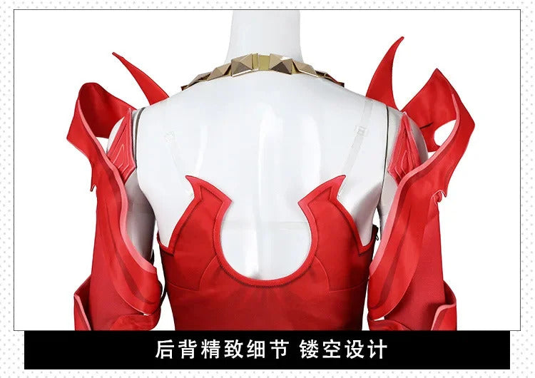 Game Rivals Scarlet Cosplay Witch Costume Emporium Matron Red Top Skirt Outfit Full Set Halloween Scarlet Fantasia Costumes