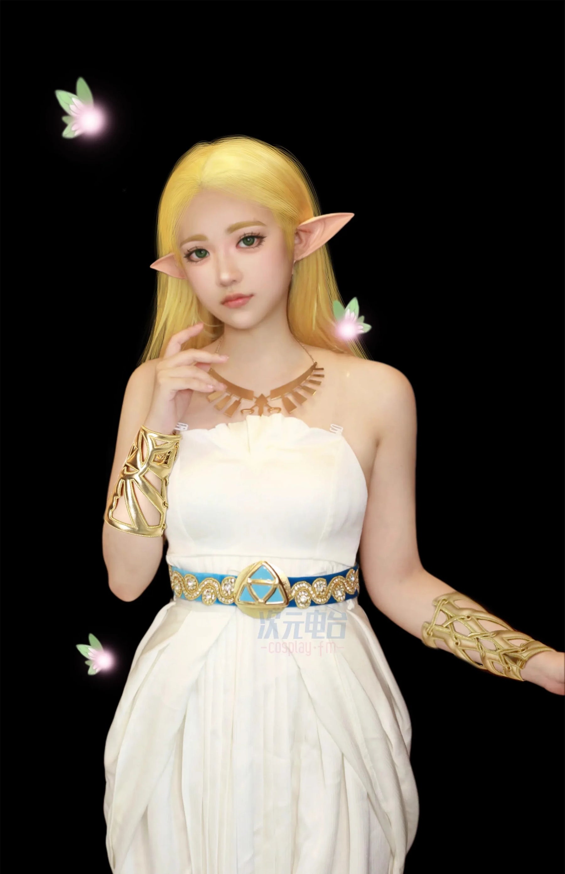Game Zelda: Breath of the Wild Zelda Cosplay Costume Dress Belt Earrings Necklace Glove Set Halloween Party Sexy Women Uniform