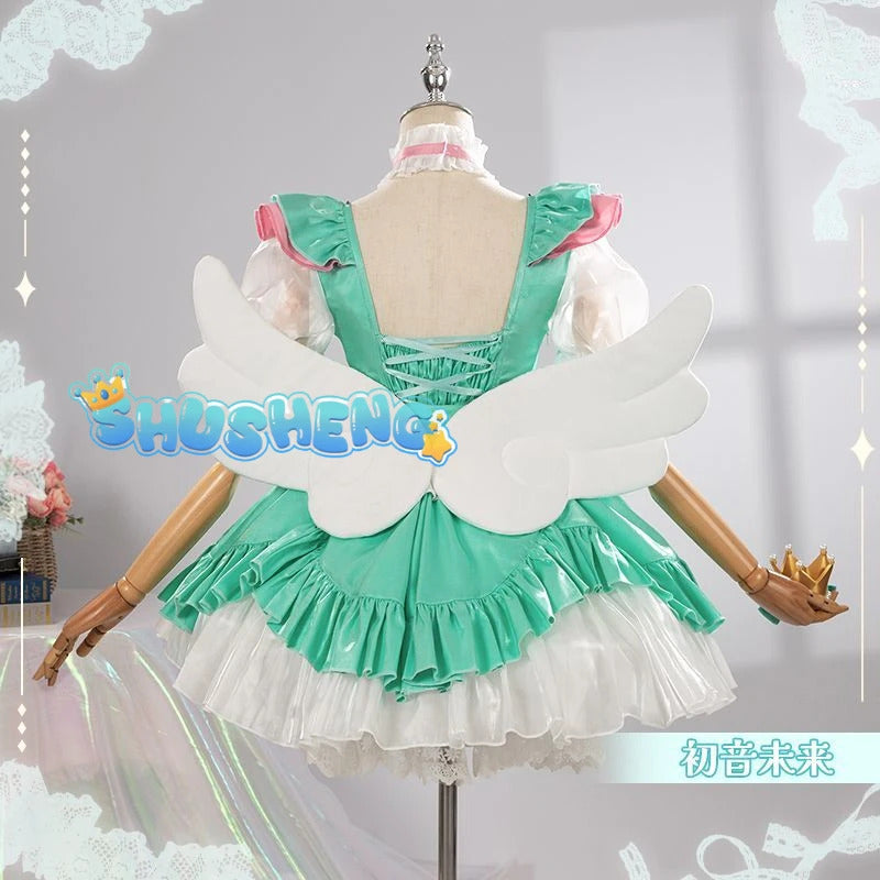 Miku cosplay cute princess Loli dress Miku wig play a full set of dresses for Christmas and Halloween
