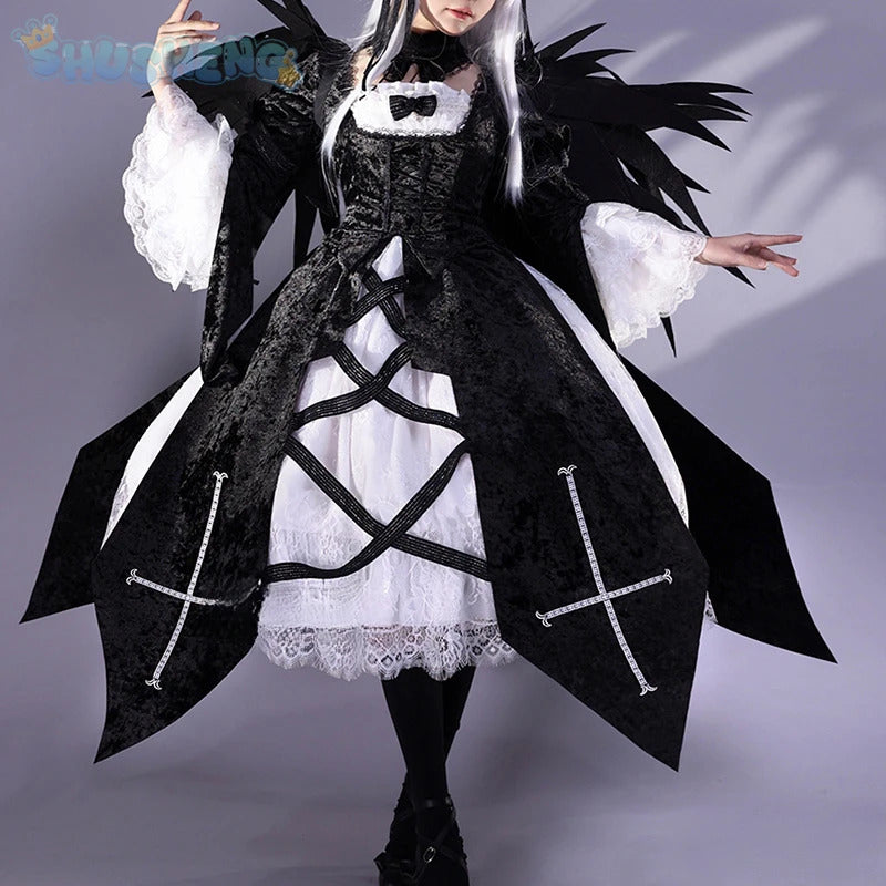 Anime Roses Maiden Cosplay Sui gin tou Mercury Lamp Costume Dark Gothic Lolita Dress High Quality Halloween Uniform Accessories