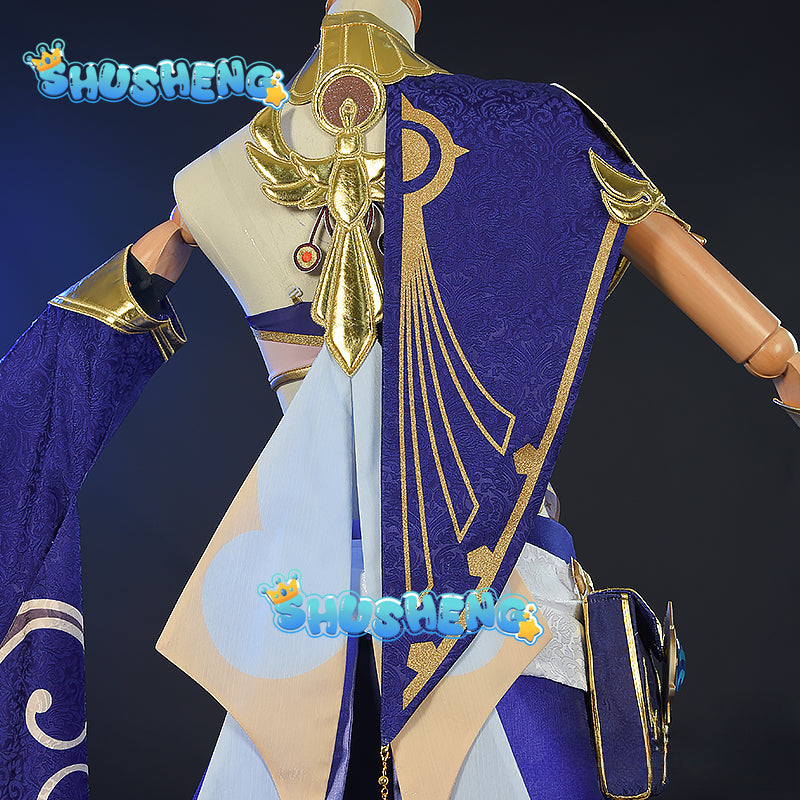 Genshin Impact Candace Cosplay Costume Halloween Party Outfit Women Black Skin Heteropupil Game Suit Lovely Uniform wig
