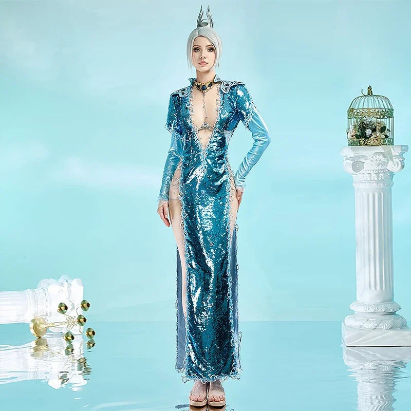 Shusheng-R Game Baldur's Gate 3 Maride Cosplay Mother of Waves Costume Halloween party sexy leather dress accessories props women uniform
