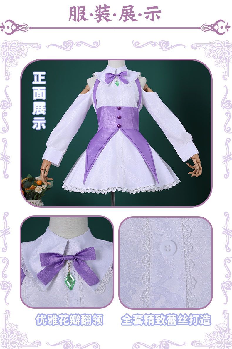 Anime Re:Zero Emilia Cosplay Costume Wigs Suit Coser Halloween Party Role Play Outfit Dress