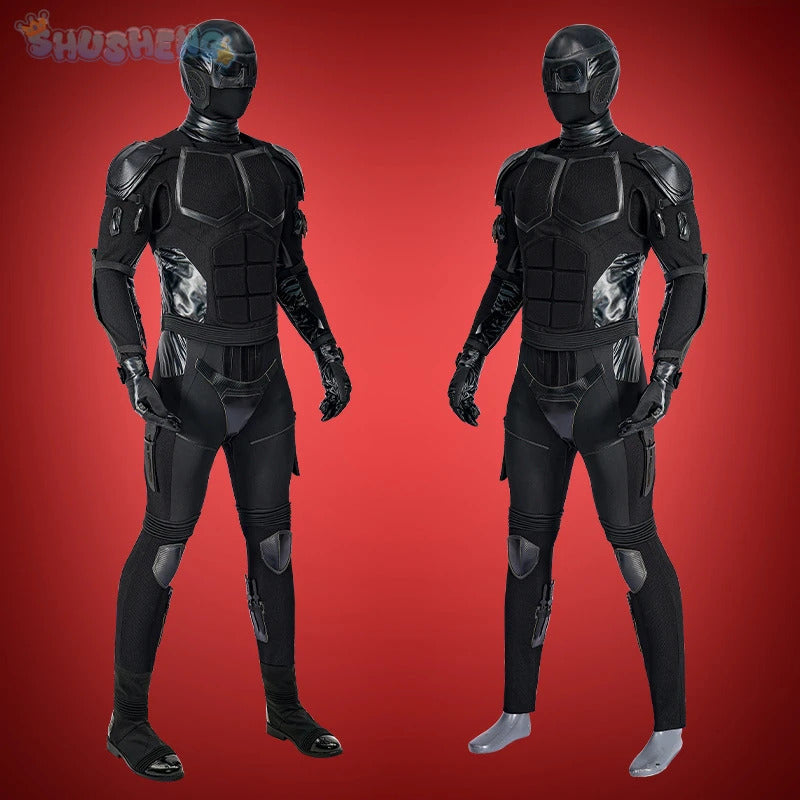The Boys Season 2 Black Noir Cosplay Costume Black Jumpsuit Halloween Carnival Superhero Battle Noir Outfit Adult Men Helmets
