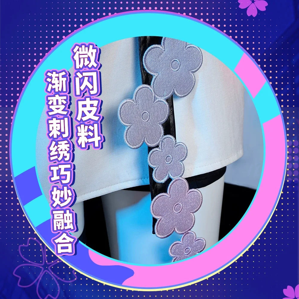 IN STOCK Genshin Impact Yae Miko Cosplay Costume Handsome Leather Jacket Belt Nail Earrings Dress Party Carnival Uniform New Set