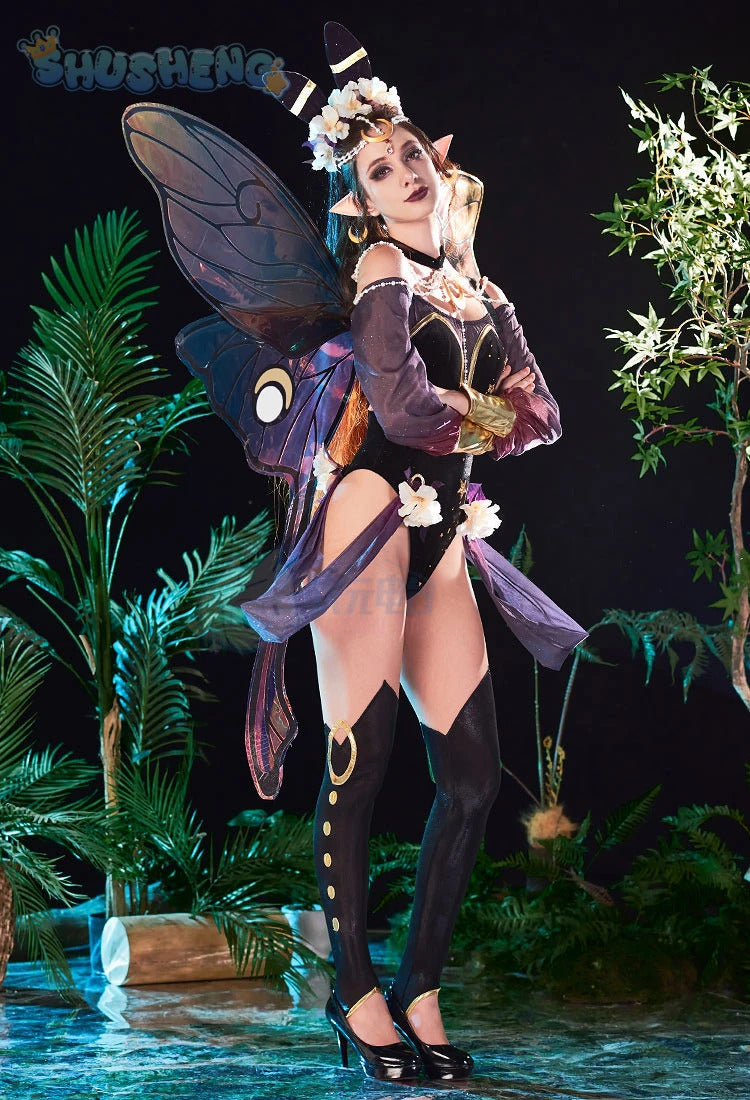 Anime Umbreon cosplay 2024 latest costume wings wig headband sexy dress girl Halloween party set