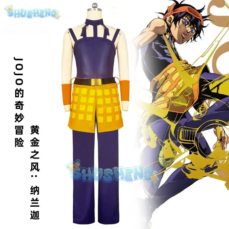 JoJo's Bizarre Adventure Narancia Ghirga Cosplay Costume Halloween Carnival Party Christmas Play Role Clothing