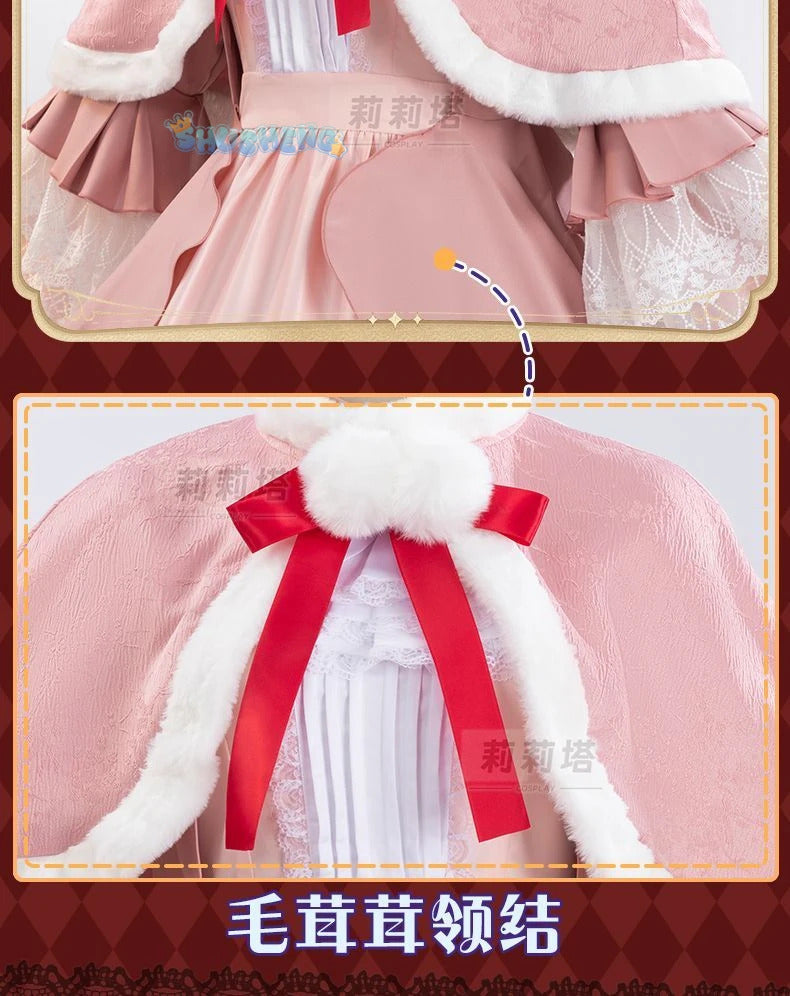 Victoric de Blois Cosplay costume Wig Anise Gosick Pink Dress Maid Lola Uniform Cloak hairpin Halloween Party Girls Women
