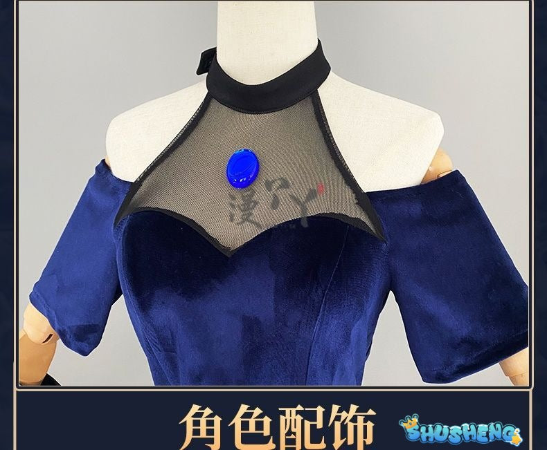 Anime Alien Stage Cosplay Mizi Cosplay Costume Wig Halloween Anime Clothes Game Outfits Stage Black Gorgeous Dress Women