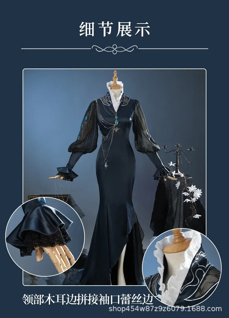 Shusheng-R Game Path to Nowhere MBCC-S-016 Cosplay Jelena Costume Halloween Party Sexy Black Long Dress Accessories Props Women's Uniform