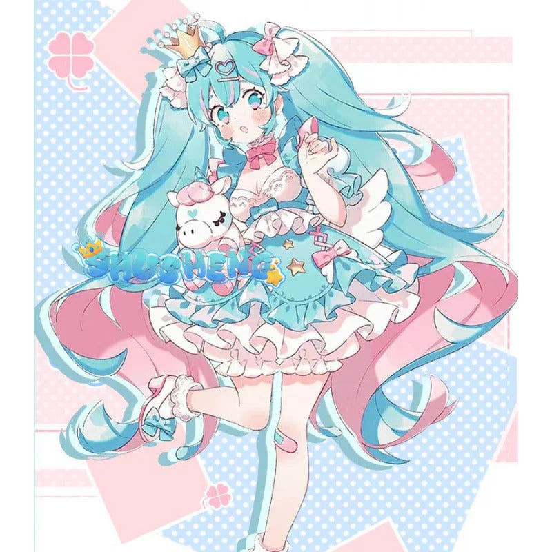 Miku cosplay cute princess Loli dress Miku wig play a full set of dresses for Christmas and Halloween