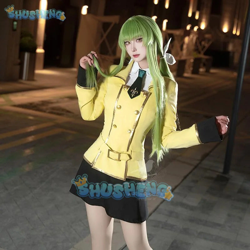 Anime Lelouch Lamp Rouge Cosplay Costume Nezuko Cosplay Code Geass CC Cosplay Halloween Uniform Girls School Dress