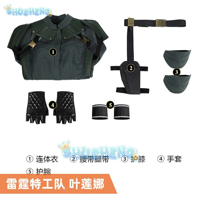 Movie Thunderbolts Yelena Belova Cosplay Costume Superhero Jumpsuit Halloween Party Uniform Accessories Props Complete Set