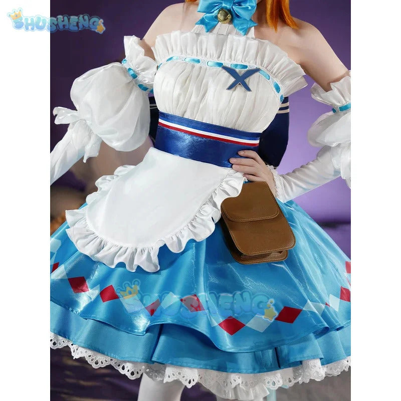 Shusheng Arknights Eyjafjalla A Picnic Before A Long Trip Game Suit Sweet Lovely Dress Cosplay Costume Halloween Party Outfit
