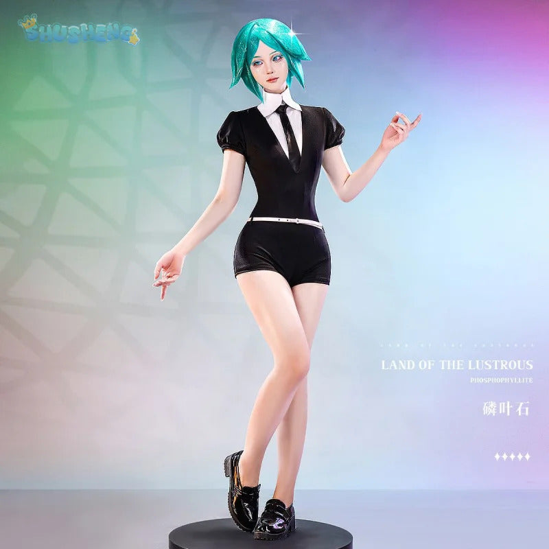 Phosphophyllite Antarcticite Land of the Lustrous Men Women Cosplay Costume Wig Tie Jumpsuit Outfit Uniform Belt