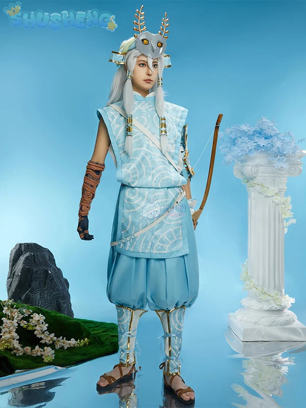 Zelda: Tears of the Kingdom Link Cosplay The Legend Costume Halloween party wig and crowns Accessories Handsome cute Link set